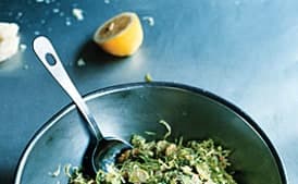 Shaved Brussels Sprout Salad with Fresh Walnuts and Pecorino