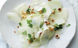 Shaved Kohlrabi with Apple and Hazelnuts
