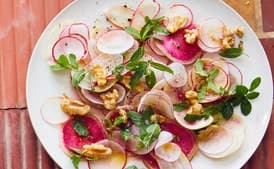 Shaved Radish Salad With Walnuts And Mint