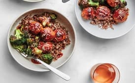 Sheet-Pan Chicken Meatballs and Charred Broccoli