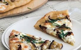 Shiitake and Chanterelle Pizzas with Goat Cheese