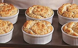 Shrimp and Crab Souffles with Red Bell Pepper and Tarragon