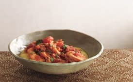 Shrimp and Pancetta on Polenta