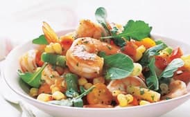 Shrimp and Vegetable Salad with Roasted-Tomato Vinaigrette