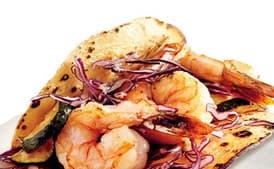 Shrimp and Veggie Tacos With Chipotle