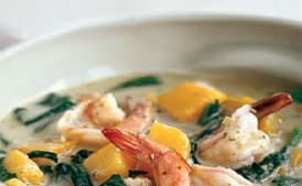 Shrimp Curry with Yu Choy and Kabocha Squash