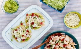 Shrimp-Salad Tostadas with Tomatoes and Cucumber