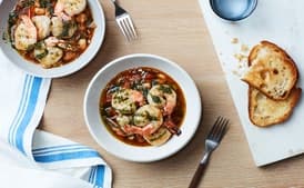 Shrimp with Herby White Beans and Tomatoes