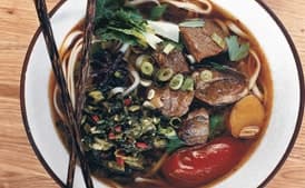 Sichuan Beef Noodle Soup with Pickled Mustard Greens