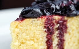 Skillet Corn Cake with Stewed Cherries