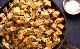 Skillet Stuffing with Apples, Shallots, and Cranberries