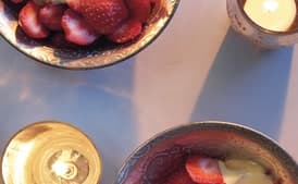 Sliced Strawberries with Grand Marnier Zabaglione