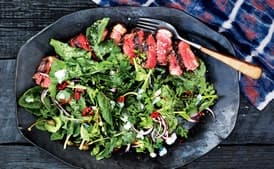 Sliced Strip Steak with Arugula and Parsley
