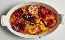 Slow-Cooked Bell Peppers with Bay Leaves and Oregano