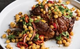Slow Cooker Pot Roast with Charred Onion & Chickpea Salad