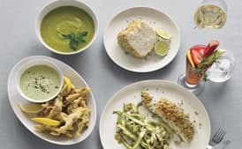 Slow-Roasted Halibut with Shaved Asparagus and Fennel Salad