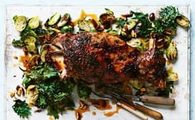 Slow-Roasted Lamb Shoulder with Brussels Sprouts and Crispy Kale