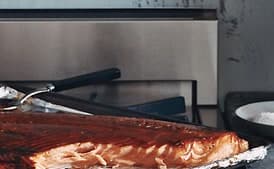 Slow-Roasted Red-Wine-Lacquered Salmon Fillet