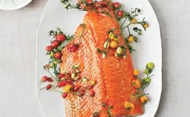 Slow-Roasted Salmon with Cherry Tomatoes and Couscous