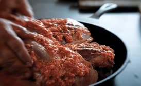 Smoked-Chili-Rubbed Goat Shoulder