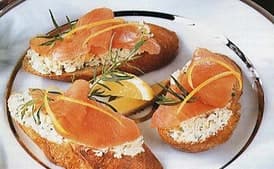 Smoked Salmon, Fennel and Goat Cheese Toasts