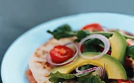 Smoked-Salmon Quesadillas with Warm Tomatoes and Arugula