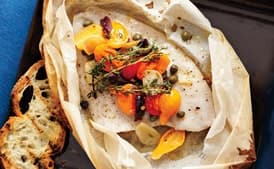 Sole en Papillote with Tomatoes and Olives