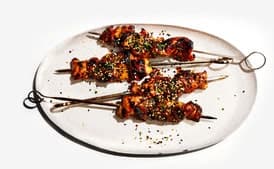 Soy-Basted Chicken Kebabs with Sesame-Citrus Sprinkle