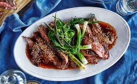 Soy Sauce–Marinated Grilled Flank Steak and Scallions