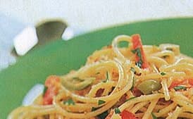 Spaghetti with Anchovies, Olives, and Toasted Bread Crumbs