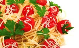 Spaghetti with Burst Cherry Tomatoes