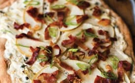 Spelt Crust Pizza with Fennel, Prosciutto, and Apples