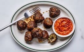 Spiced Lamb Meatballs With Walnut Romesco