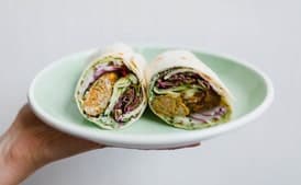 Spiced Lamb Wraps with Ramp Raita