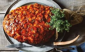 Spiced Pomegranate and Orange Glazed Ham