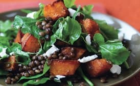 Spiced Pumpkin, Lentil, and Goat Cheese Salad