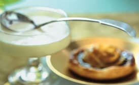 Spiced Sugarplum and Caramelized Apple Tartlets with Calvados Cream