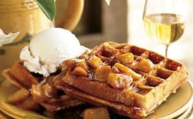 Spiced Waffles with Caramelized Apples