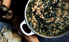 Spicy Beans with Wilted Greens