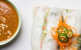 Spicy Summer Rolls with Peanut Dipping Sauce