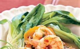 Spicy-Sweet Tangerine Shrimp with Baby Bok Choy