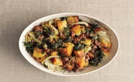 Spinach, Fennel, and Sausage Stuffing with Toasted Brioche