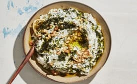 Spinach-Yogurt Dip with Sizzled Mint