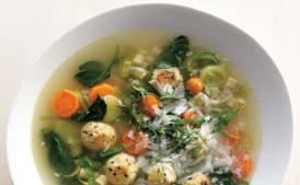 Spring Minestrone With Chicken Meatballs