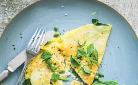 Spring Pea And Pea Shoot Omelet