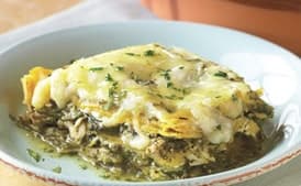 Stacked Chicken Enchiladas with Salsa Verde and Cheese