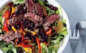 Steak Fajita Salad with Tortilla Croutons