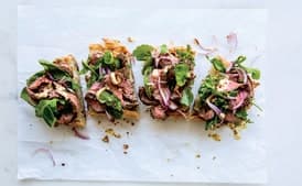 Open-Face Steak Sandwich with Parmesan Dressing
