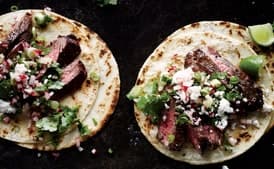 Steak Tacos with Cilantro-Radish Salsa