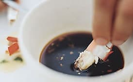 Steamed Blue Crabs with Black Ginger Dipping Sauce